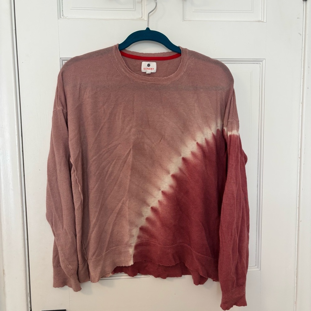 Women’s Sundry Tie-Dye Sweater Pink